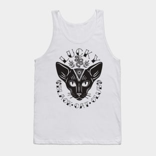 Celestial Sphynx Face Gothic Black Cat Aesthetic Tank Top